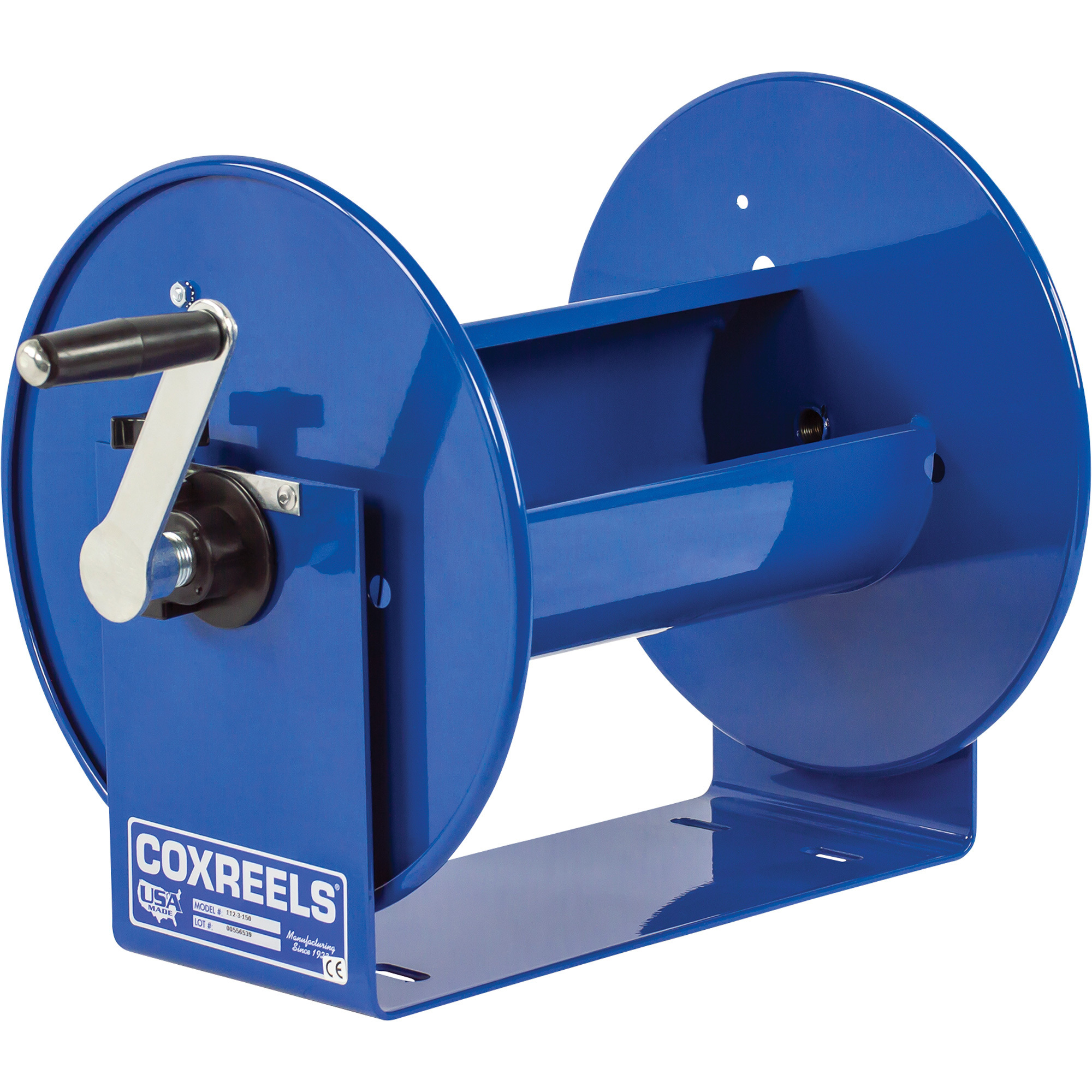Coxreels Compact Hand-Crank Hose Reel, 4000 PSI, 100ft. x 3/8in. Capacity, Viton Seals, Model# 112-3-100-BVXX